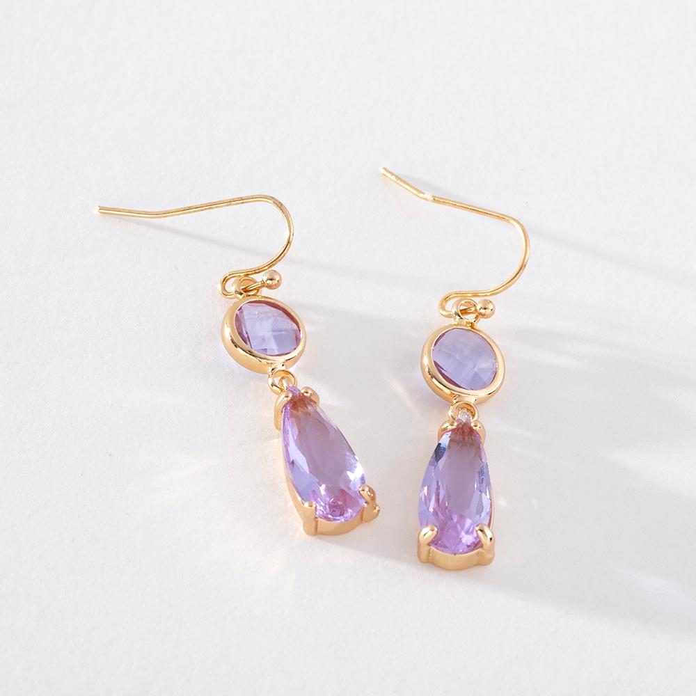 

Pinkdudu модные простые 6 цветов стеклянные серьги с каплями воды романтические роскошные геометрические медные серьги для женщин ювелирные изделия в подарок PD1201 фиолетовый