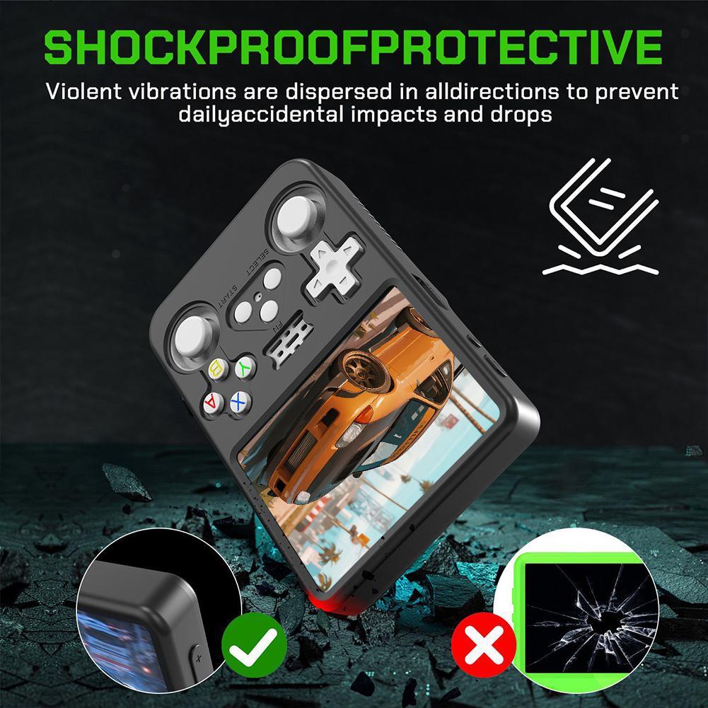 Silicone Protective Cover For ANBERNIC for R36S Handheld Game Console Anti-Scratch Soft Skin Cover Case with Lanyard
