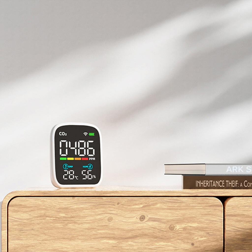 Detectores de dióxido de carbono CO2 Monitor de qualidade do ar interno Monitor de CO2 portátil PM2.5 PM-1.0 PM10- Medidor de HCHO TVOC para casa