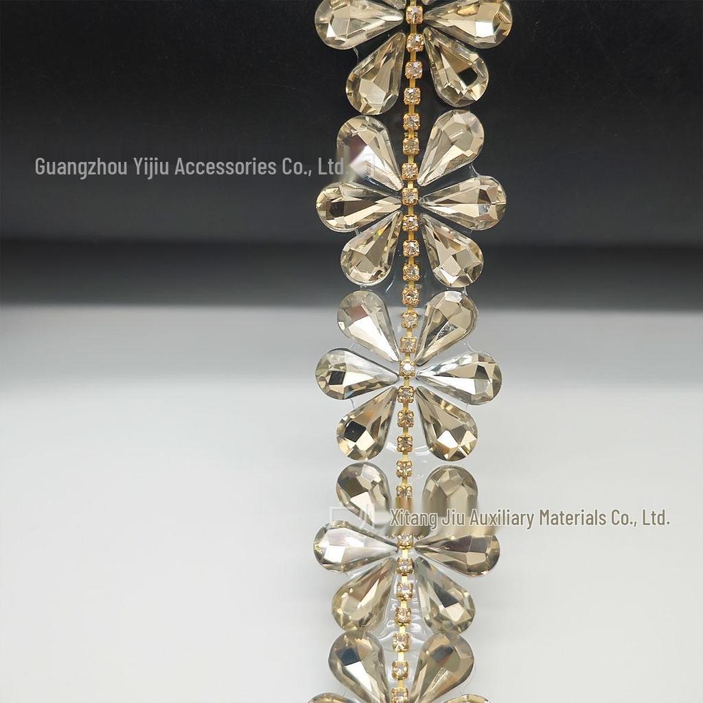 Corrente de Hotfix com Strass Marquise para Sapatos, Bolsas, Cintos, Coleiras, Roupas e Acessórios de Joalheria DIY