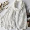 Women Cotton Shawl Solid Color Fashion Pure Elegance Lace Scarf Hanging Spring And Autumn Tassels