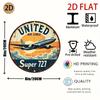 D Flat Aluminum Metal Sign Measuring X Inches Featuring a Vintage Aviation Theme with a Circular Foil Sign Showcasing