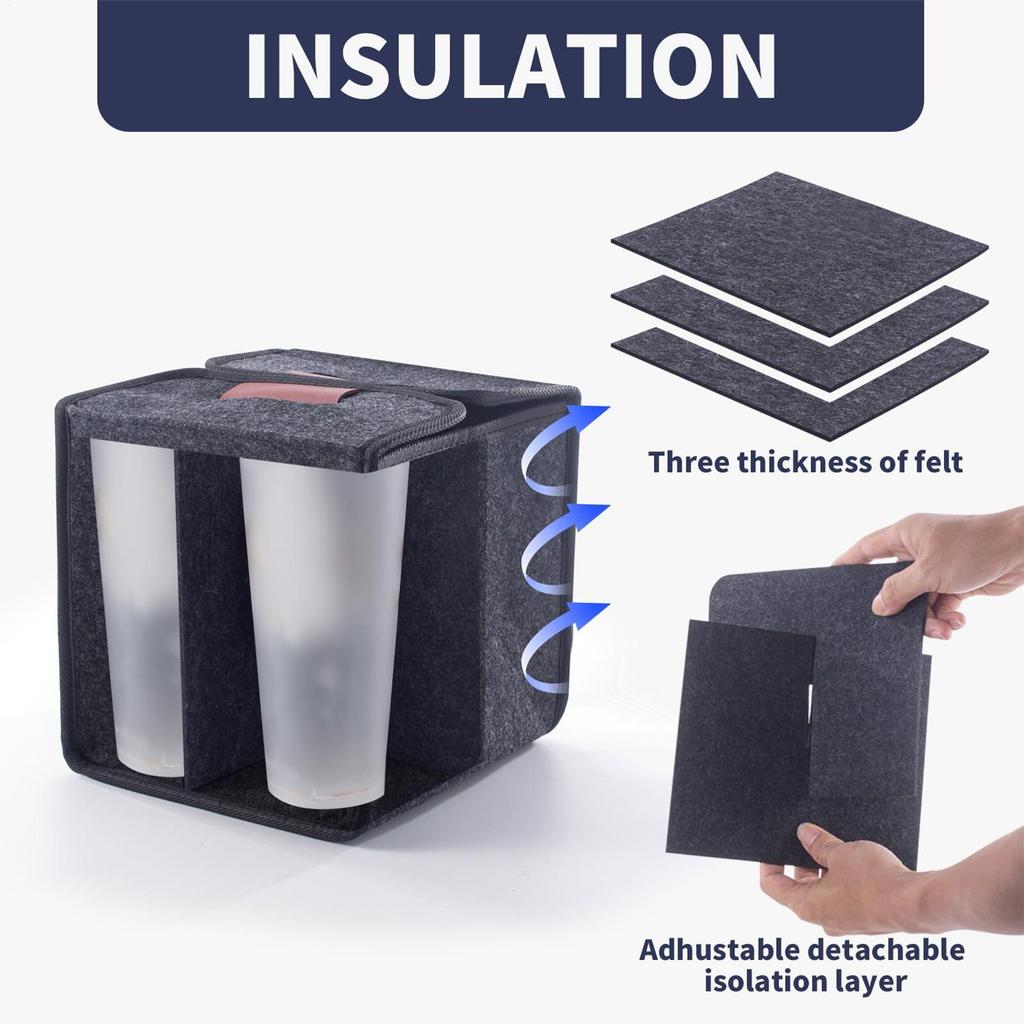 Reusable Drink Cup Carrier, Foldable Tote Bag With Handles for Daily Commute Car Picnic Cruise Party Grocery Outdoor Travel