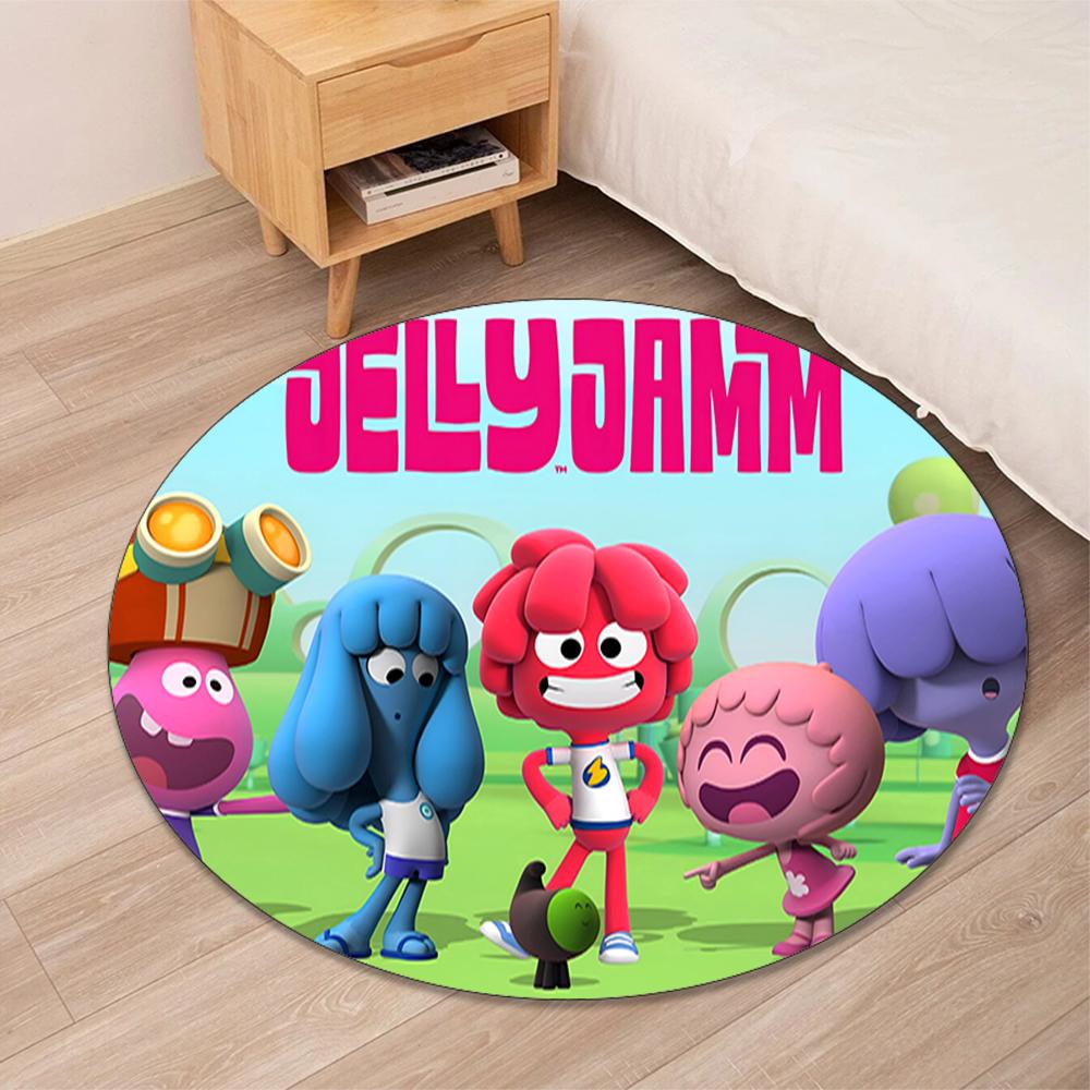 Jelly Jamm Printed Round Rug Carpet Chair Rug Area Rug Entryway Doormats,for Office Chair Living Room Bedroom Kitchen Room.