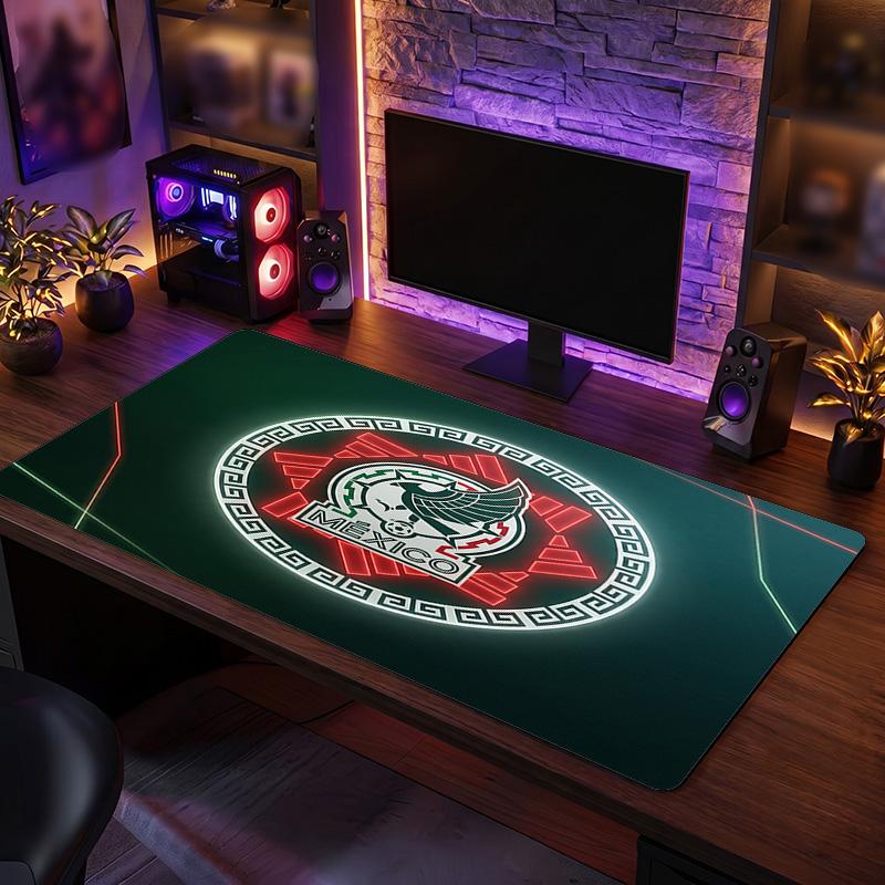 Mexico footbal Crest Mouse Pad, Extended Non Slip Rubber Desk Mat for Gaming Office Laptop Fan Gift