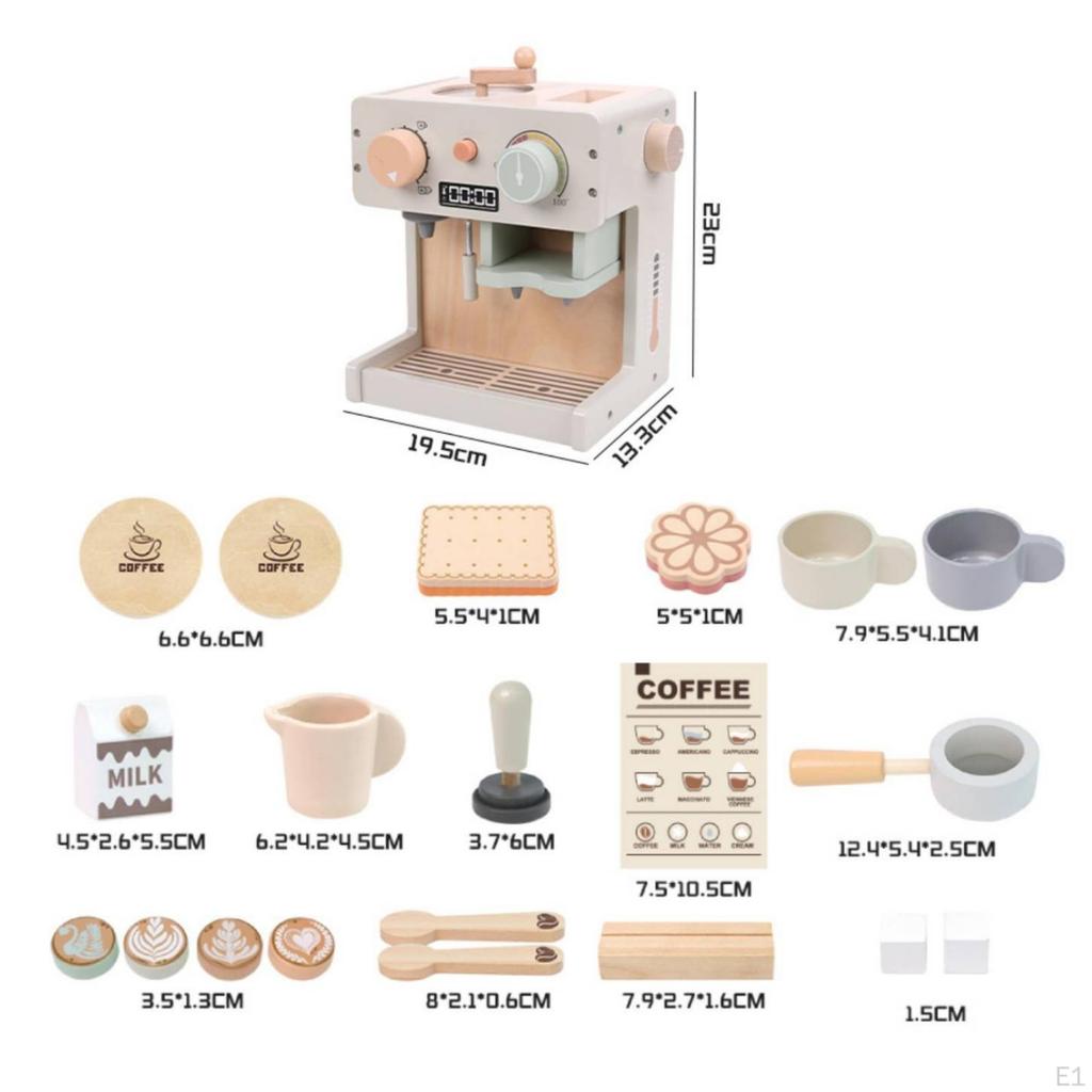 Toy Coffee Machine Accessories Included Pretend Maker Set Educational Espresso for