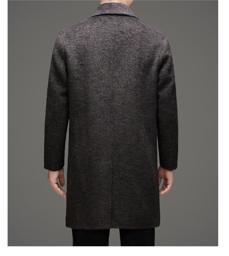 Men's Premium Double-Sided Wool Alpaca Double-Breasted Long Coat for Autumn/Winter