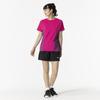 Game Fuchsia Size Short Dynamotion Officially Approved by the Japan Badminton Association Women's Tennis/Badminton Shirt, Pink, XL, 62JAB205, Sleeve,