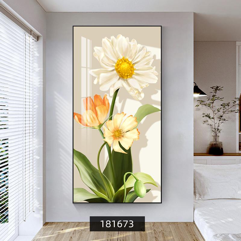 Nordic Chic Bílá Žlutá Květinové Plátno Malba Slunečnice Plakáty a Tisky Váza s Tulipány Nástěnné Umění pro Verandu Pokoj Nástěnná Dekorace