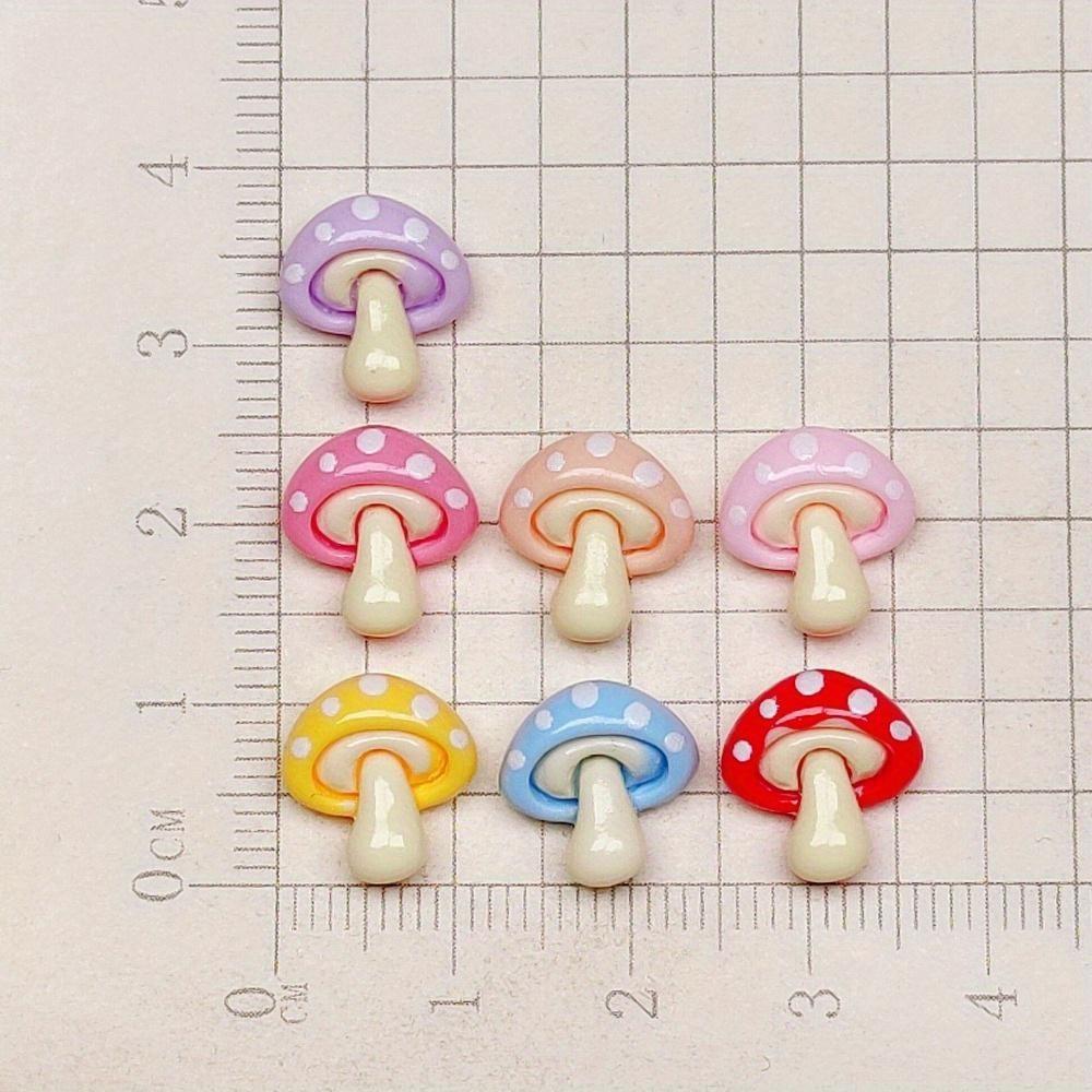 50Pcs/Bag Cute Resin Small Mushroom Flat Back Ornament Jewelry Making Manicure Hairwear Accessorie DIY Material