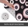 Eyes Pattern Doormat, Realistic Eyeball Print on Black Background, Polyester Floor Rug for Entryway Living Room Decor