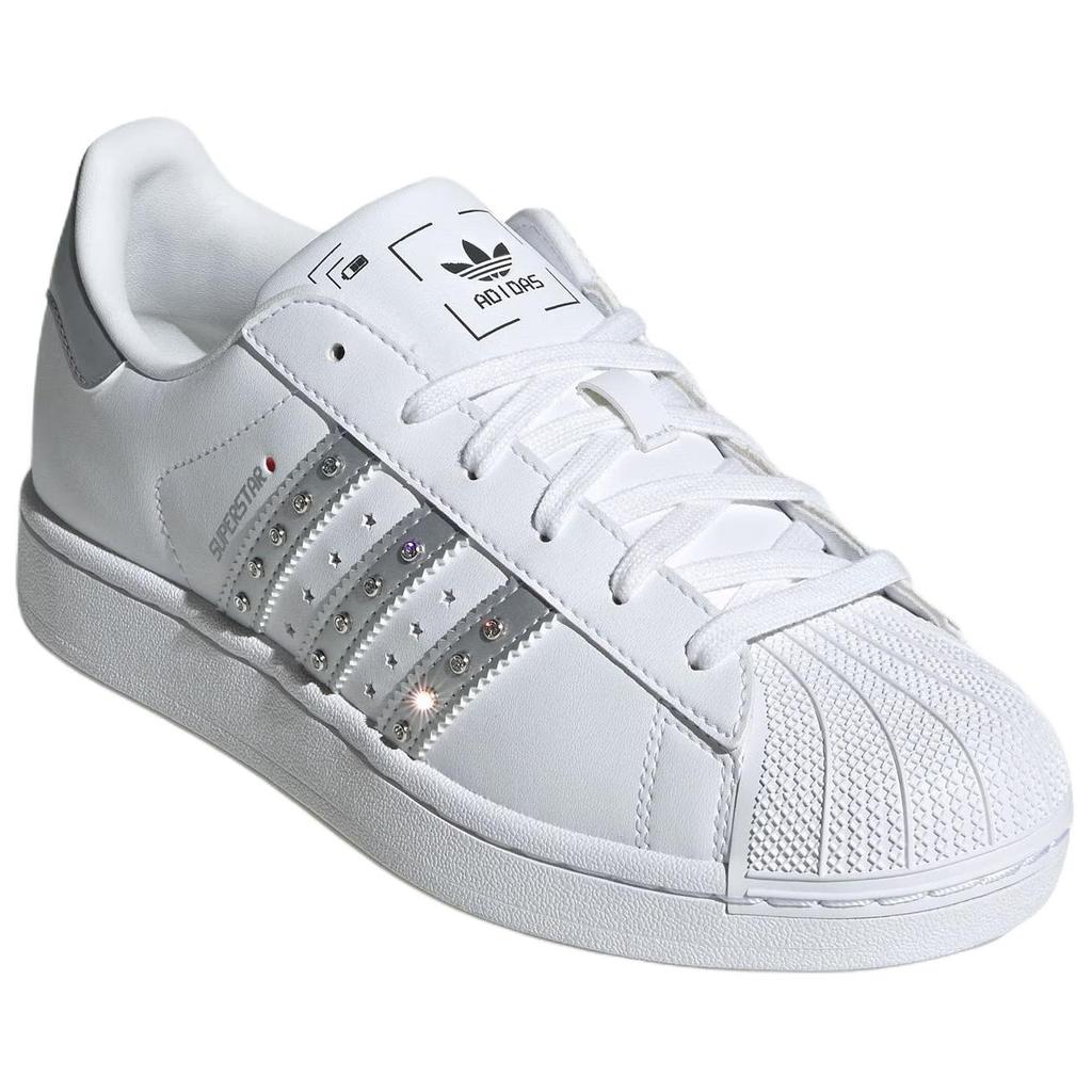 Adidas Originals Superstar 2 Leather Versatile Comfortable Durable Low-Top Skate Shoes Women Sneakers White JR4505