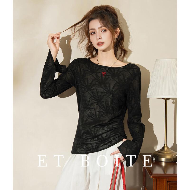 Women s Embossed Jacquard Long-Sleeve T-Shirt S