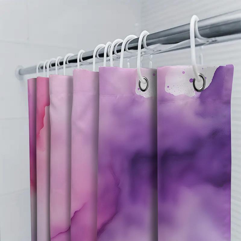 Vibrant Watercolor Shower Curtain Pink Purple Blush Luxury Bath Decor Waterproof Fabric Home Bathroom Decorations Size 72X84