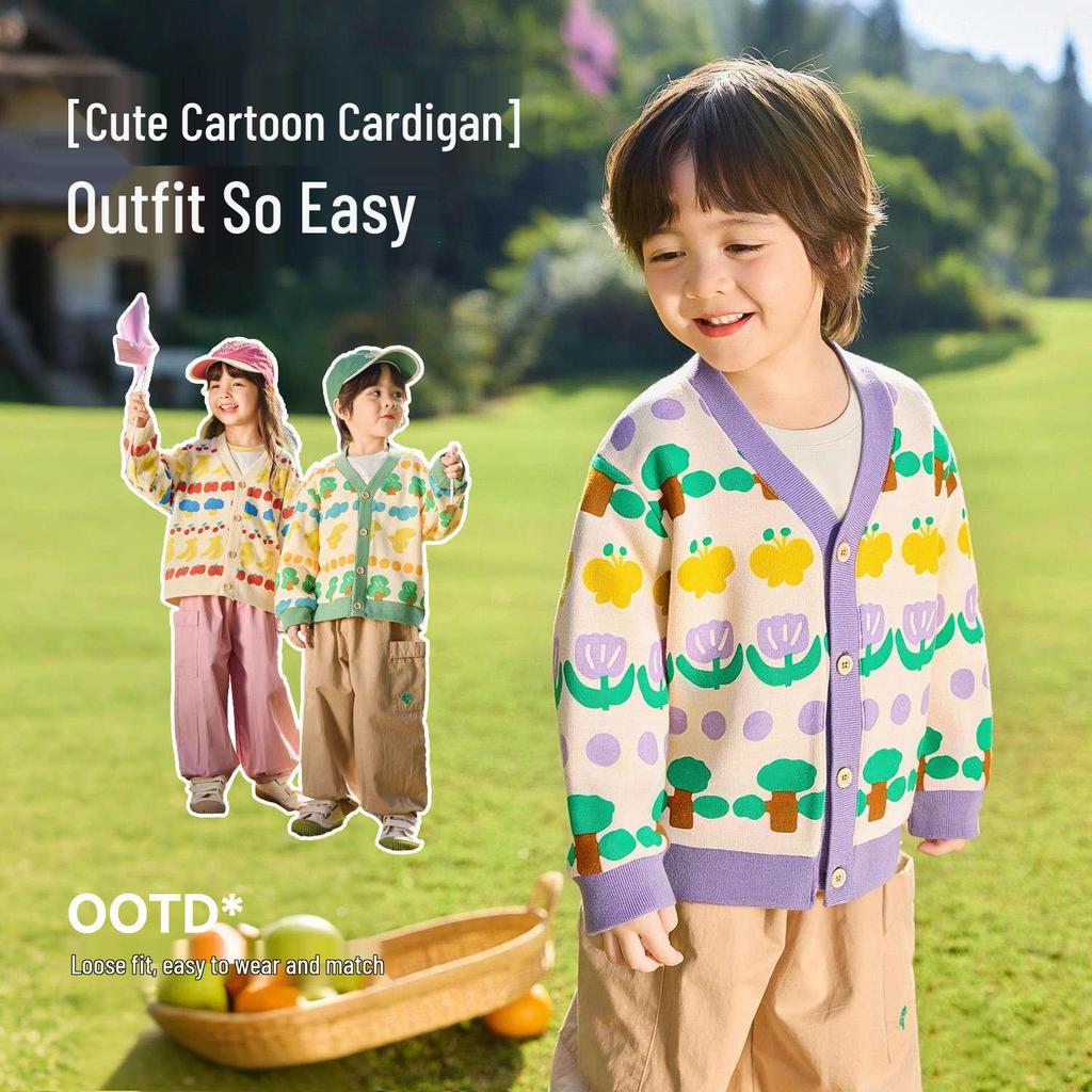 Dududu Home Kids' Knit Cardigan: Spring Thin Style for Boys and Girls