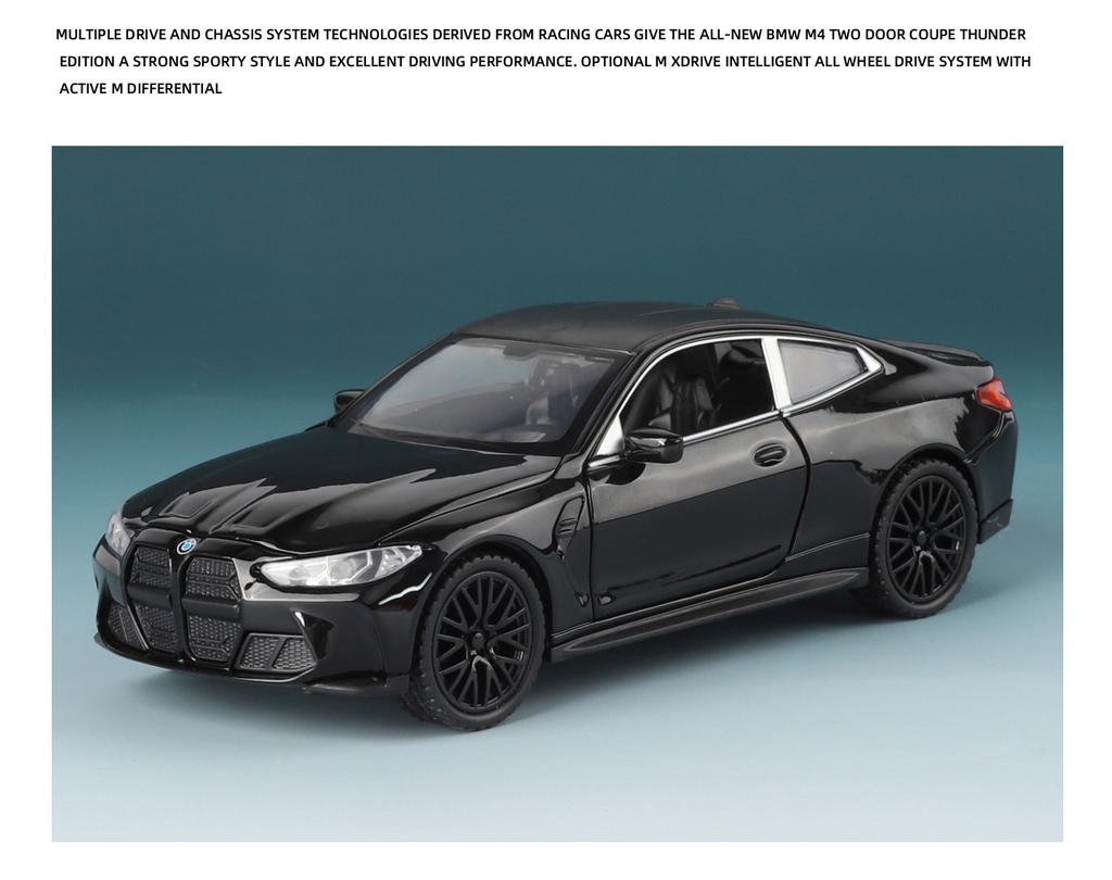 1/32 BMW M4 G82 Coupe Model Mașină Sport din Aliaj Vehicul Metalic Turnat sub Presiune Model Mașină Simulare Sunet și Lumină Colecție Jucărie pentru Copii Cadou