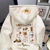 Korean Style Embroidered Dog Hoodie for Women - Cute, Retro, Age-Reducing, Plus Velvet, Autumn/Winter.