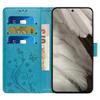 For Google Pixel 9 Pro/Pixel 9 Case Leather Butterfly Floral Design Flip Wallet Phone Cover