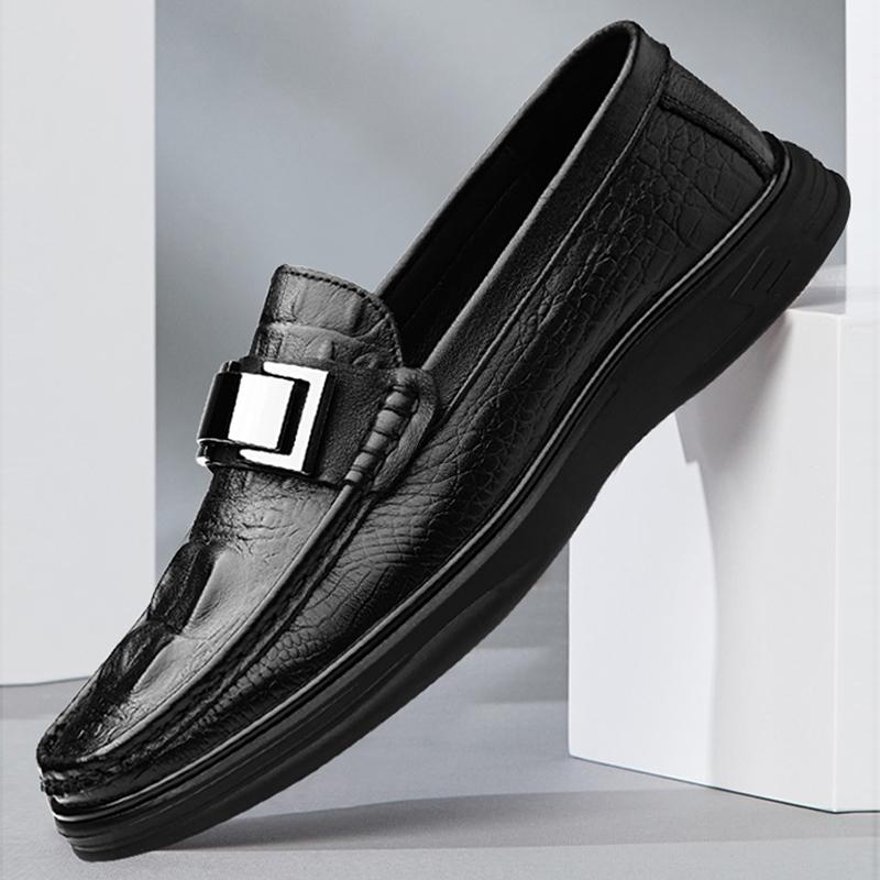 Fashion Business Men's Dress Shoes All-match Casual Loafers for Men Fashion Male Genuine Leather Walking Shoes New Classic Men's Flats