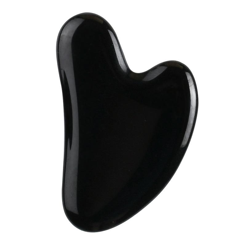 1Pc Black Obsidian Gua Sha Board Facial Massage Tool Scraping Jade Roller For Spa Acupuncture Therapy Trigger Point For Body