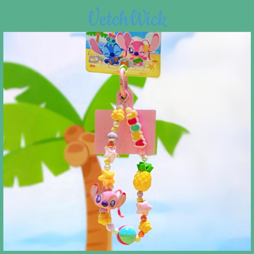 Stitch Summer Beach Series Resin Phone Pendant Keychain For Kids And Teens