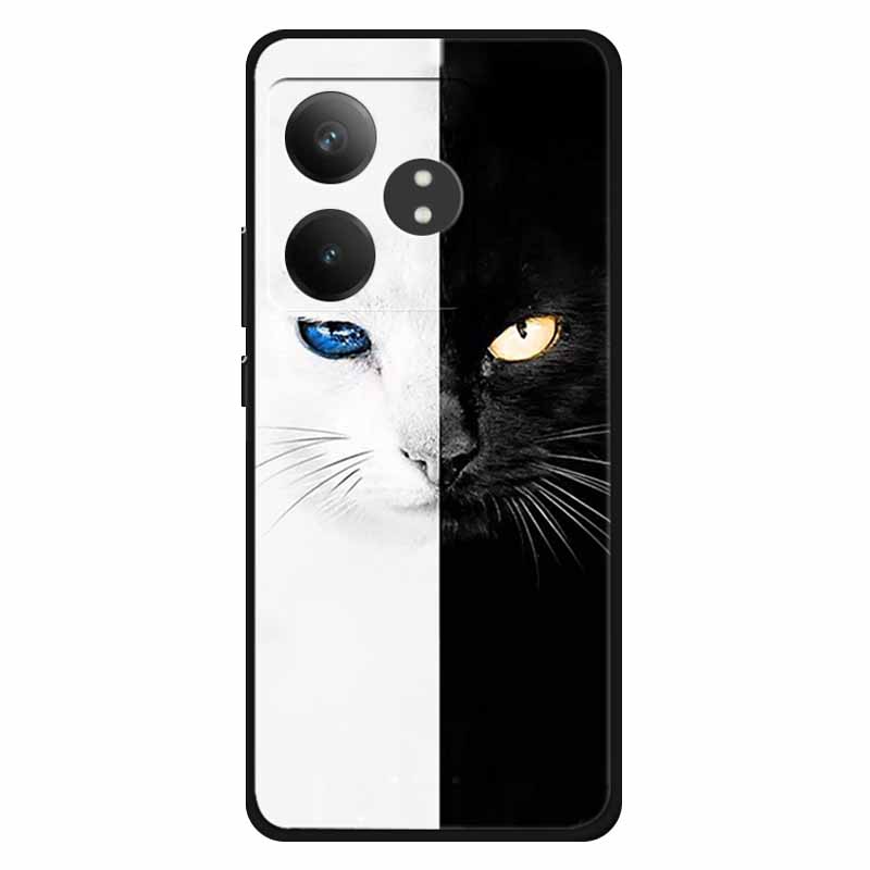 For Realme GT 6T Case Soft Feeling Silicone Luxury Phone Covers For Realme GT 6 GT6 Cases TPU Painted Marble Beautiful GT6t Wolf