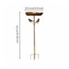 Metal Bird Bath Stake Iron Art Vintage Design for Yard, Patio