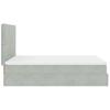 Ottoman Bed with Mattress In Light Grey 140 X 190 Cm Velvet