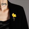 Magnolia Flower Brooch for Women Enamel Alloy Flower Lapel Pin for Jackets Dresses Coats Hats Accessories