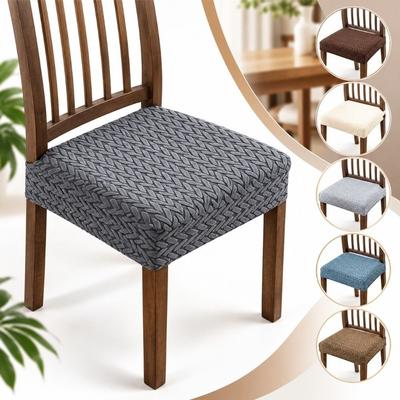 Breathable Chair Seat Cover Anti-Slip Buckle Jacquard Seat Cover Dining Chair Cover  Home Decor
