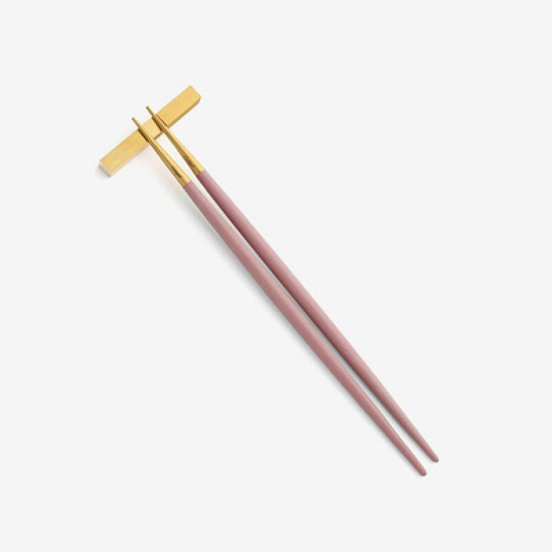 Goa Ethnic Pink Gold Chopsticks Set (with Rest)