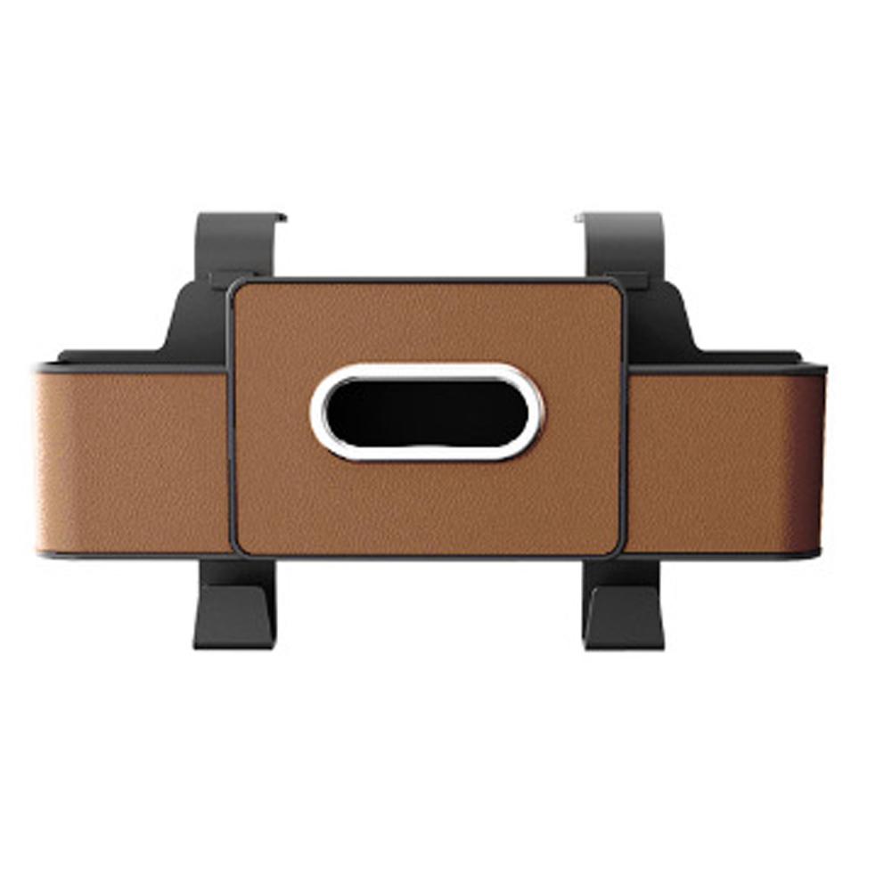 

Multifunctional Car Seat Back Storage Box 4-in-1 Hanging Organizer With Tissue Holder For Water Cup Phone Drink Stowing коричневый