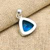 Blue Topaz Gemstone Handmade 925 Sterling Silver Jewelry Pendant For Engagement Gift