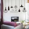 Black Chandelier Wall Sticker Self Adhesive Waterproof Decal for Living Room Bedroom TV Sofa Background Wall Decor