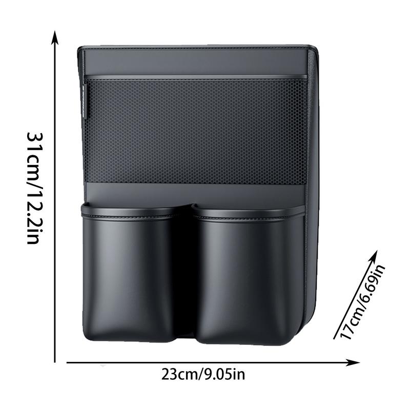 Between Seat Car Organizer Car Front Seat Middle Storage Bag Car Leather Storage Between Seats Back Storage Organizer Bag For