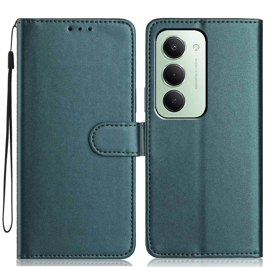 Dla Xiaomi Redmi 15 5G (Światowy) (169mm) Etui portfelowe z paskiem/Wiele przegródek na karty Jednokolorowe Skórzane Etui z podstawką na telefon