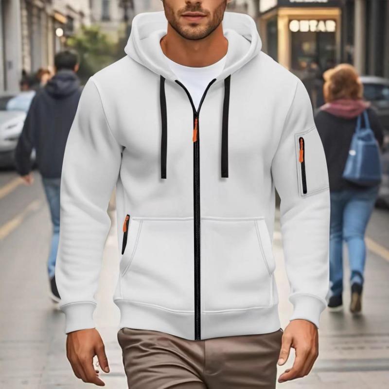 2025 Autumn and Winter New Solid Color Hooded Sweatshirt Zipper Cardigan Casual Jacket
