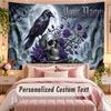 Schädel Gothic (121) Themen-Wandteppich, individuell mit Namen und Text, personalisierter Hänge-Wandteppich für Schlafzimmer, Wohnzimmer-Dekoration