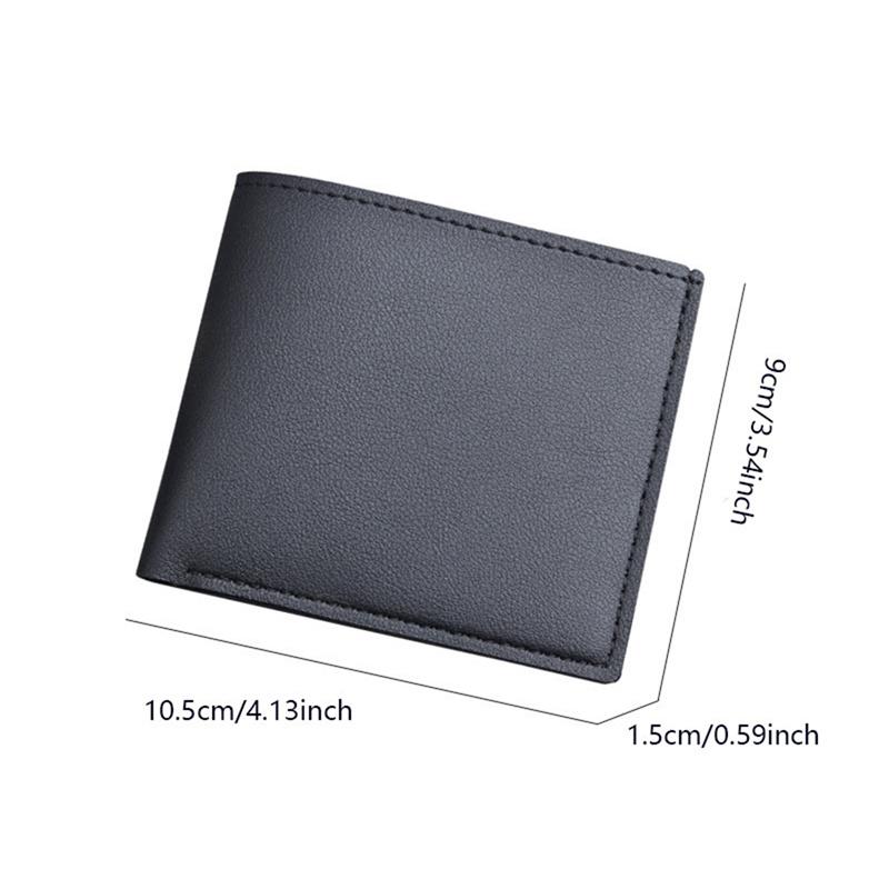 New Men Short PU Leather Wallet Simple Solid Color Thin Male Credit Card Holder Small Money Purses Business Foldable Wallet