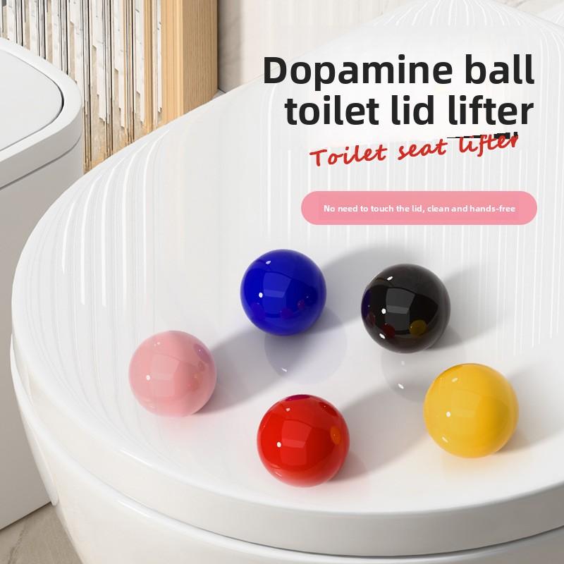 Small Ball Smiling Face Round Ball Household Toilet Seat Lid Opener, Anti-dirt Lid Opener, Toilet Seat Lift