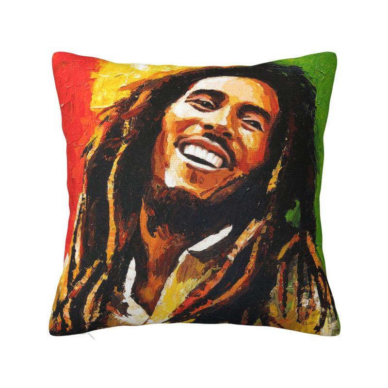 Fashion Jamaica Reggae Rock Bob Marley Cushion Cover xcm Soft Pillow Case for Sofa Square Pillowcase Home Decor