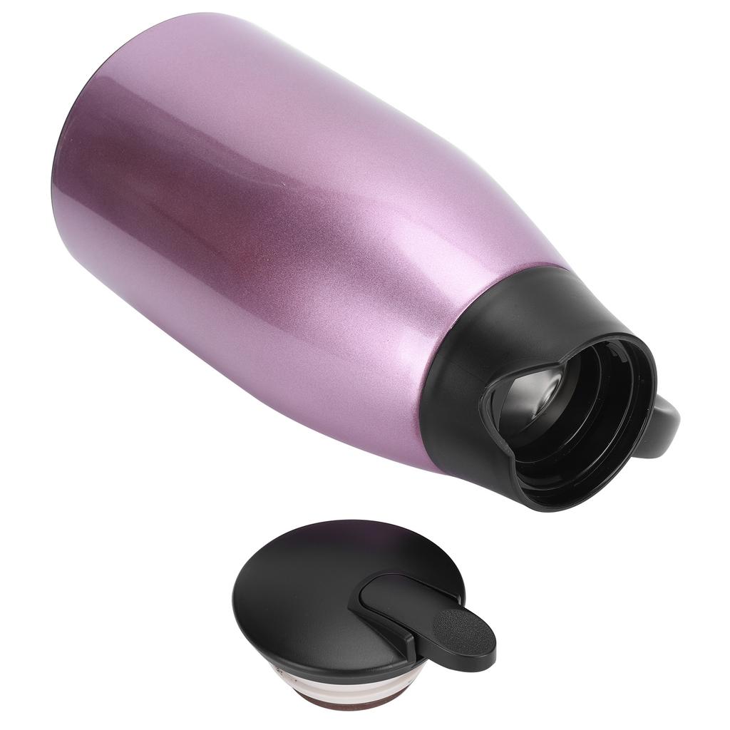 2L Großes Fassungsvermögen Isolierter Heißwasserkrug Innen Edelstahl Thermoskanne Lila 2L