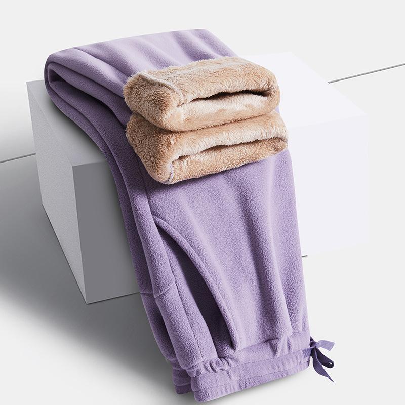 Winter Oversize Pants Men Women Warm Fleece Liner Drawstring Trousers Casual Comfortable Gym Sweatpants