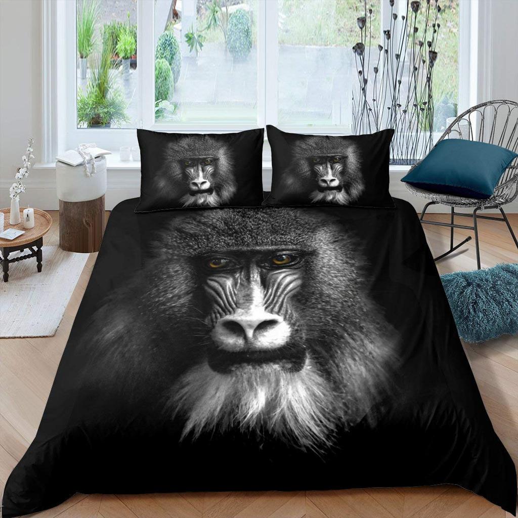 Monkey Duvet Cover SetMonkey Bedding Set Full Queen SizeCute Monkey Comforter CoverCartoon Animal Comforter Cover Set 2/3pcs