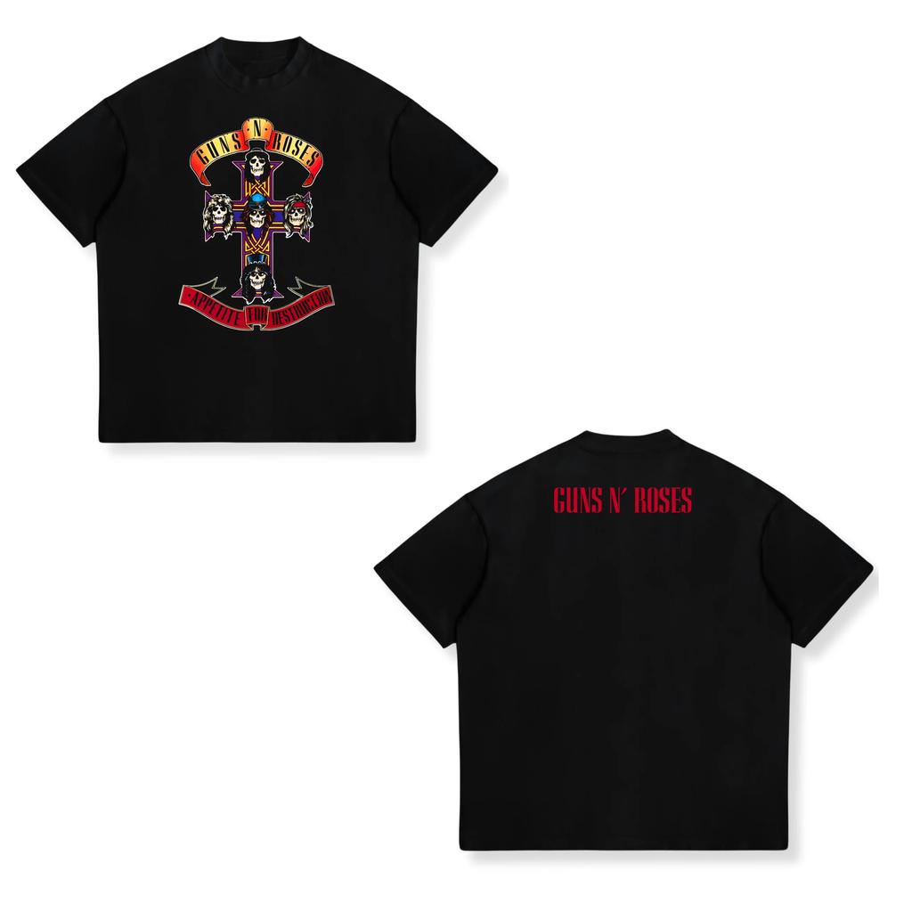 Popular Heavy Metal Band Cotton Printing T Shirts for UnisexWomen Fashion Hip Hop Streetwear Oversized Short Sleeve Tops Tees