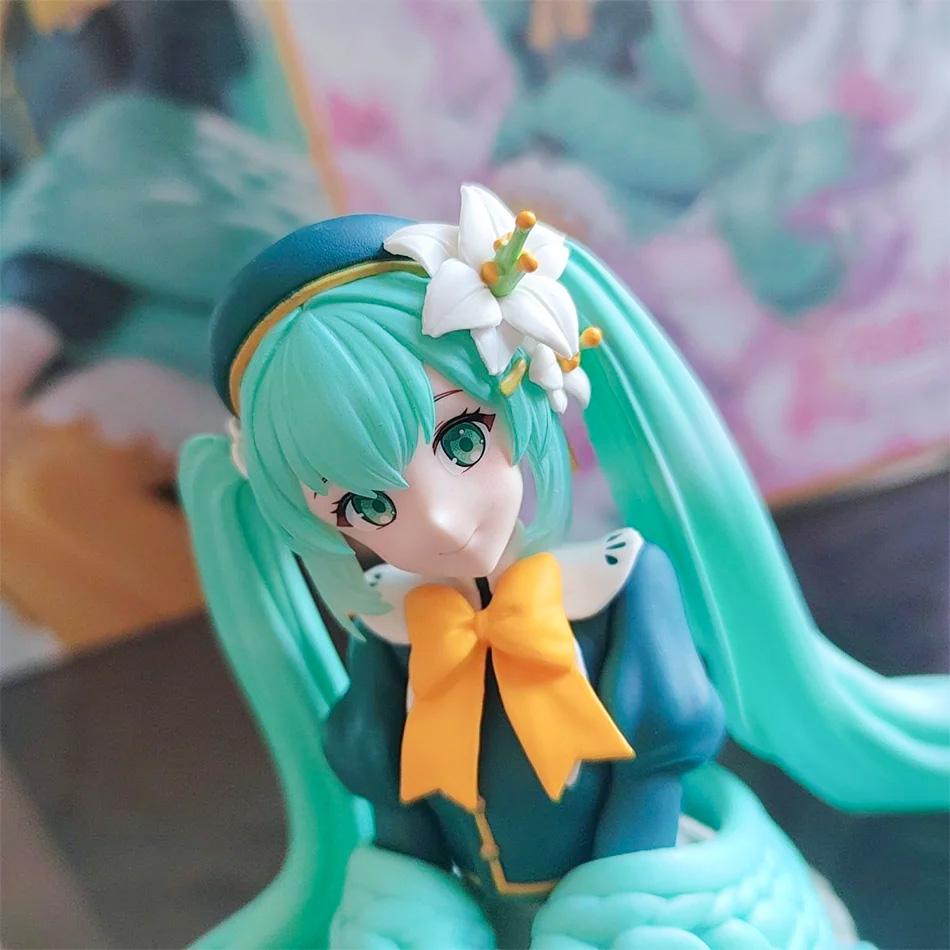 Hatsune Miku Flower Fairy Lily Noodle Stooper Anime Action Figure Toys 15cm PVC Model Collector Kid Birthday Gift
