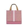 Coach Dempsey 22 Monogramm Streifen Logo Akzent Stoff und Leder Tragetasche Damen Tote Pink Latte CQ878-IMXCV