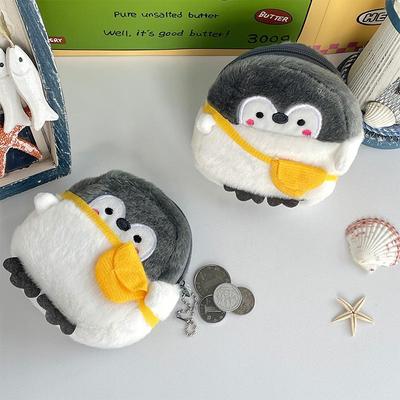 Adorable Penguin-Shaped Plush Coin Purse for Girls - Red