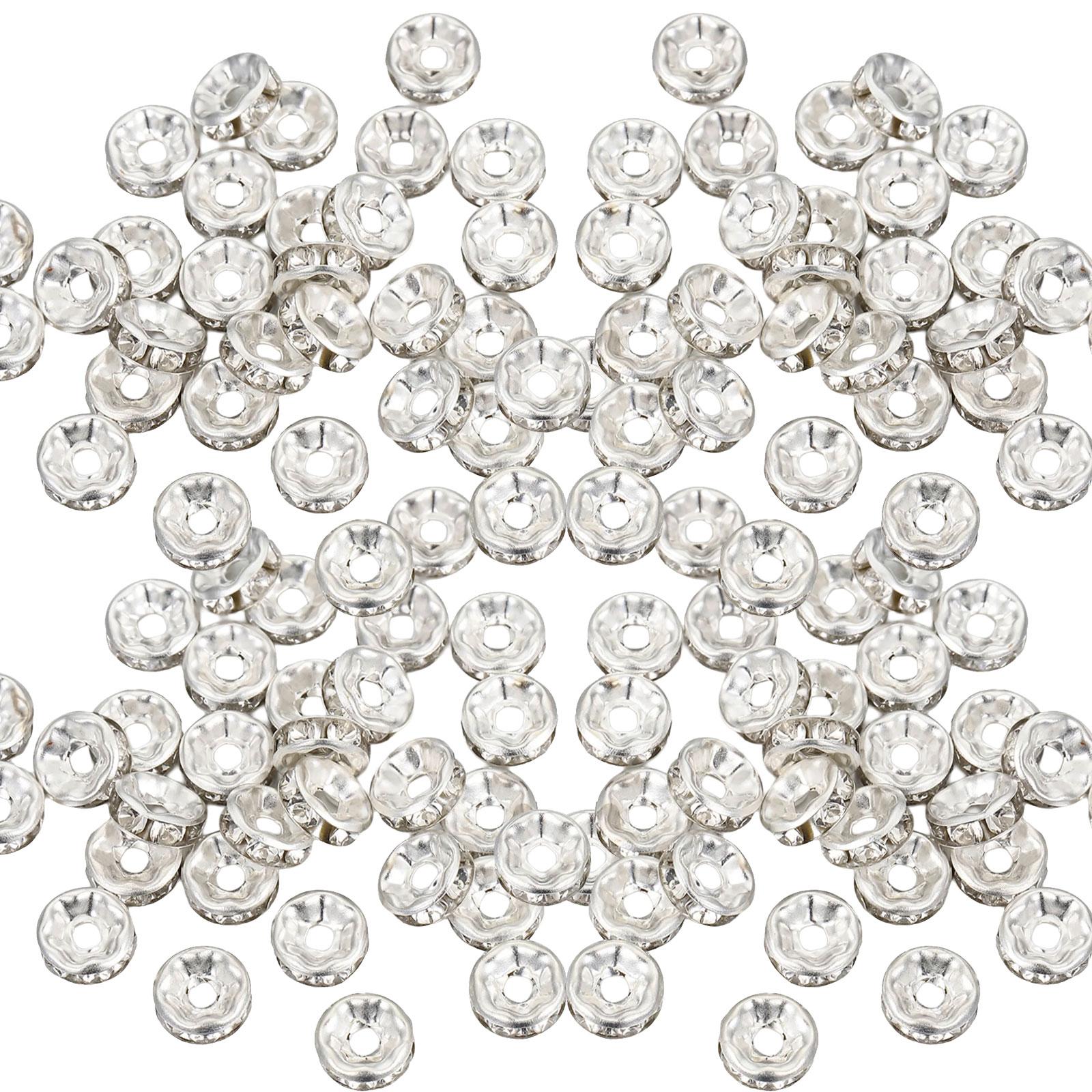 

Упаковка из 100 бусин-разделителей со стразами, россыпью бусин, компонент для изготовления ювелирных изделий, подходящий для изготовления браслетов, ожерелий 4