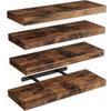 Solid Wood Wall Mounted Bookshelf Floating Design Display Stand Storage Organizer  Bathroom